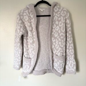 R+R Cozy Leopard Print Hooded Sweater Size Medium 8-10